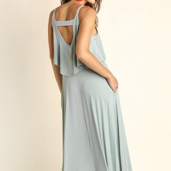 Belle Bottoms Dresses & Skirts - Dusty Teal Ruffled Tiered Maxi Dress
